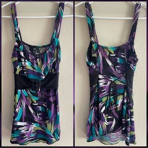 2🔮’s/$14~Iz Byer California Multicolor Belt Accent Sleeveless Top~XL